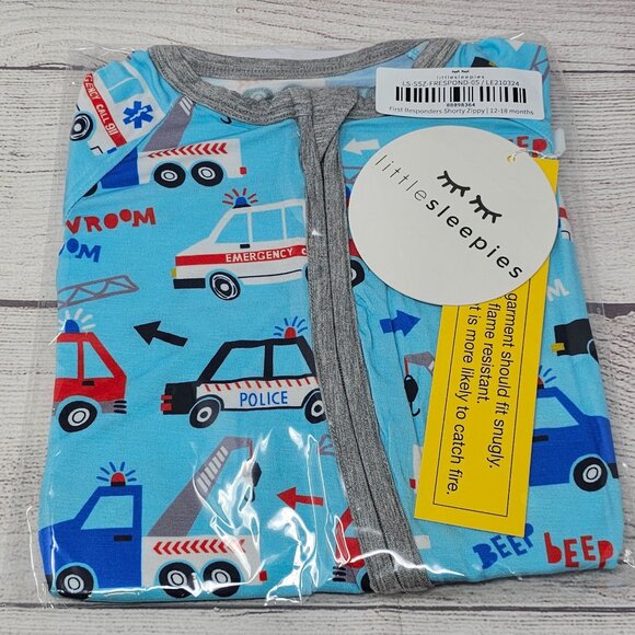 NIB Little Sleepies First Responders Shorty Zippy Size 12-18 months - Picture 1 of 3